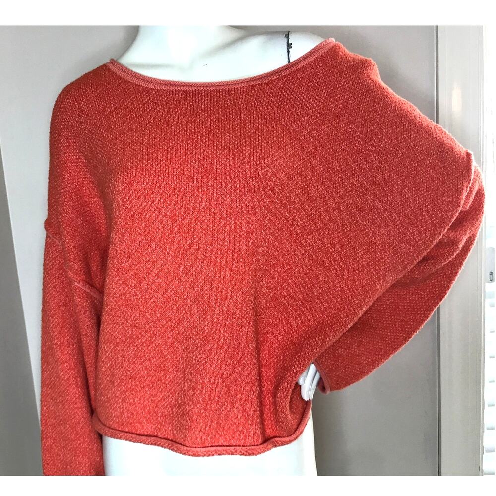 Free People Bardot Drop Shoulder Sweater L Orange - Picture 3 of 12